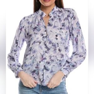 Bella Dahl Shirred Button Front Blouse Medium